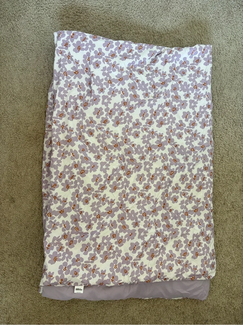 Room Essentials Lavender Floral Midi Skirt with Rust Accents